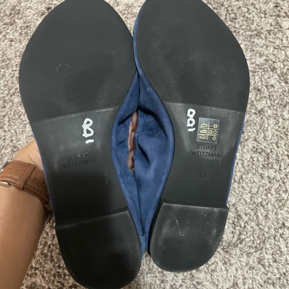 Stuart weitzman Gabby Scrunch Rivet Suede Flat NWT - Picture 3 of 8